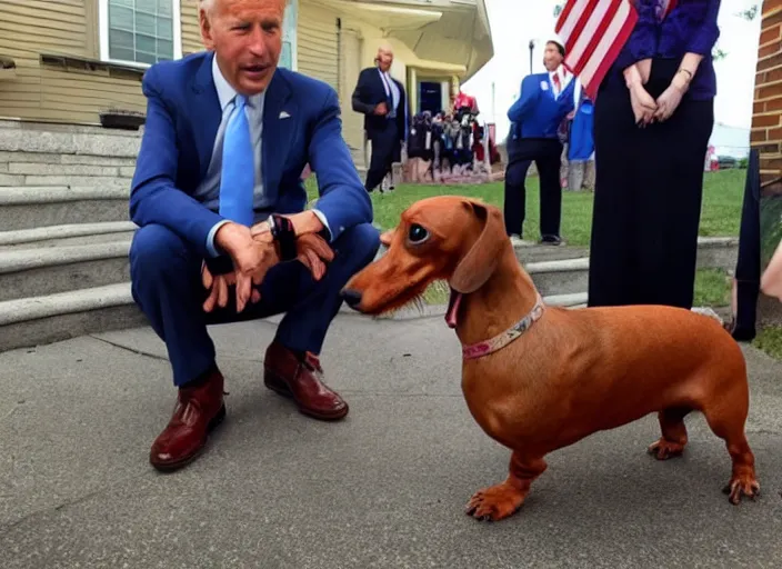 Image similar to Dachshund as Joe Biden