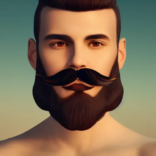 Prompt: the best male with beard and mustache profile picture of 2 0 2 5, 4 k, beautiful gorgeous digital art, trending on artstation