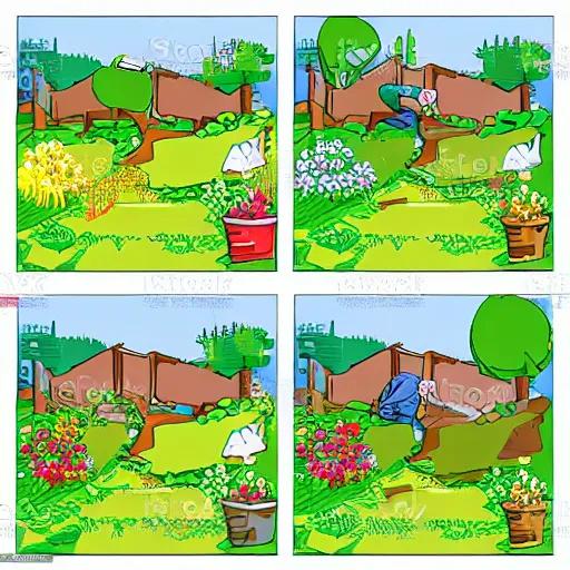 Image similar to vector art that indicates that garden work is happening in the zone