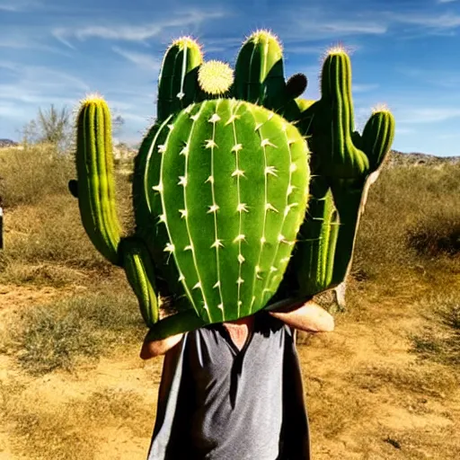 Image similar to a cactus man