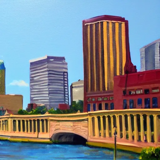 Prompt: a painting of Milwaukee Wisconsin