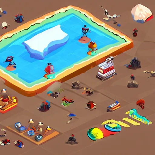 Prompt: isometric video game of antarctica