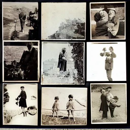 Prompt: a collage of vintage photographs