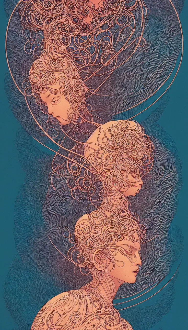 Prompt: beautiful goddess figure by moebius, victo ngai, josan gonzalez, kilian eng