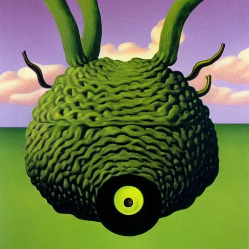 Prompt: Beetle Monster by René Magritte