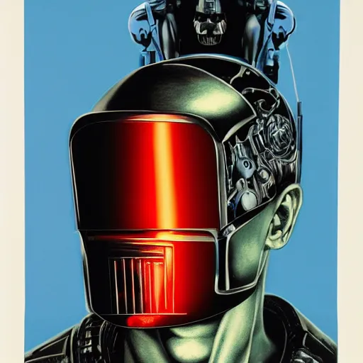 Image similar to t - 8 0 0 terminator by gerald brom and andy warhol, 4 k