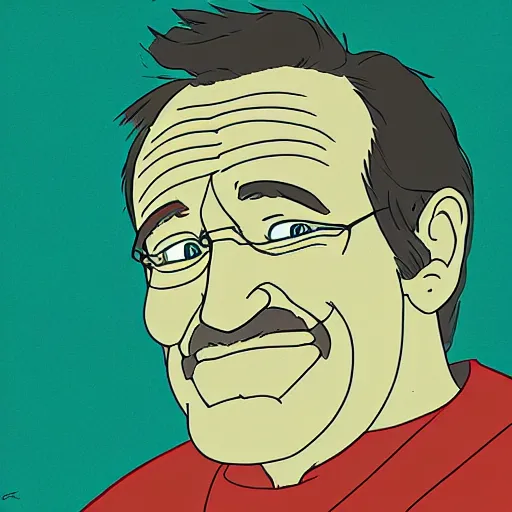 Image similar to illustration of Robin Williams, by Studio Ghibli, 8k, face enhance, sharp focus, concept art, smooth