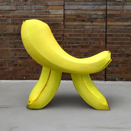 Prompt: design of a banana - shaped chair