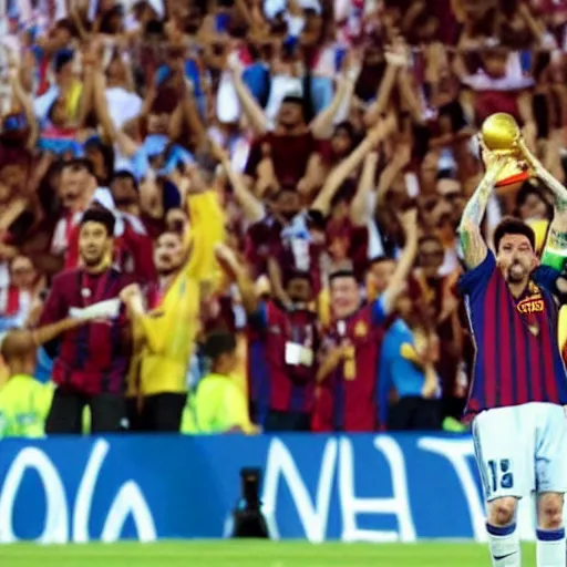 Image similar to messi winning qatar world cup