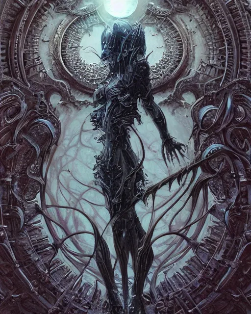 Prompt: The last enemy that shall be destroyed is death, full body image, artwork by artgerm, Luminism, Behance HD, D&D, extraordinary phenomenon, fantasy, intricately detailed, elegant, digital painting, smooth, cry engine, , sharp focus, art by Greg Rutkowski, art by Ruth Asawa, art by Tim Burton, art by Ted Nasmith, art by H.R. Giger