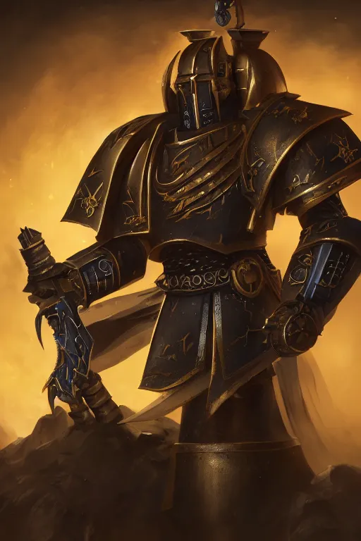 Image similar to armor portrait heros warhammer 4 0 k horus heresy fanart - the primarchs emperor by johannes helgeson animated with vfx concept artist & illustrator global illumination ray tracing hdr fanart arstation zbrush central hardmesh 8 k octane renderer comics stylized