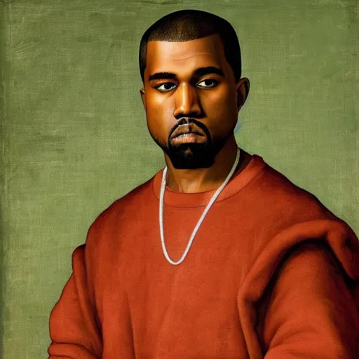 Image similar to A Renaissance portrait painting of Kanye West