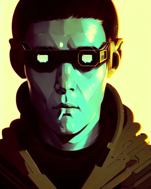 Image similar to cyberpunk synth, hyper - realistic portrait of a man in a hoodie, cyberpunk, anime style, by atey ghailan, by greg rutkowski, by greg tocchini, by james gilleard, by joe fenton, by kaethe butcher, dynamic lighting, gradient light blue, brown, cinematic lighting color scheme, sharp focus, grunge aesthetic