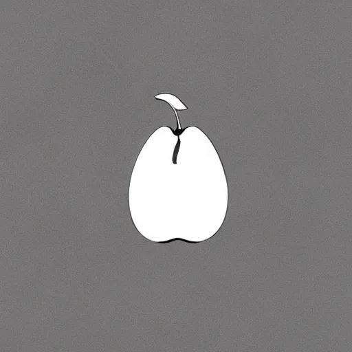 Image similar to pear logo, minimalistic design, banksy, bold, sharp, white background, illustration, by franks stella, by joe baer