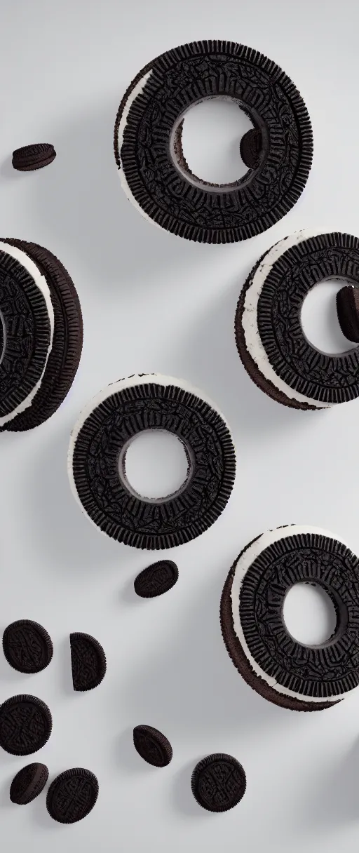 Prompt: octane render of an oreo, three point lighting, white backround, realistic