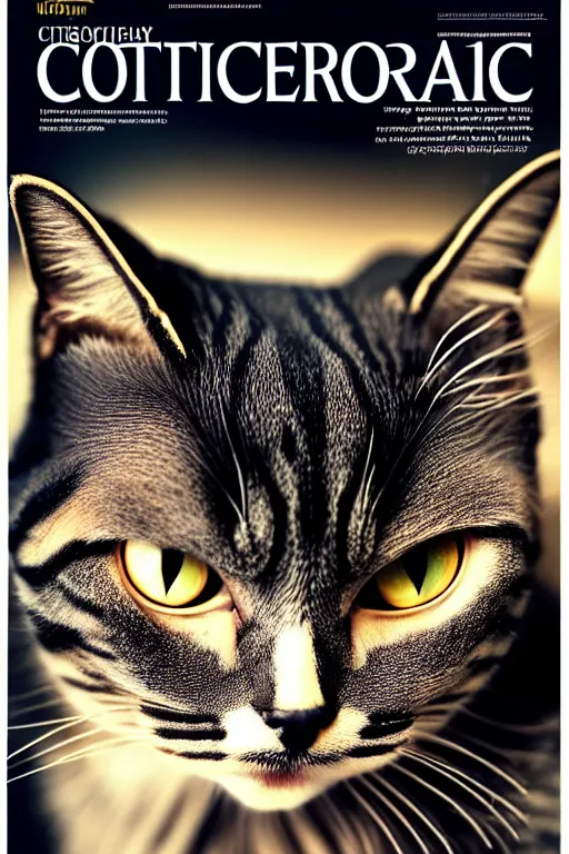 Image similar to extremely beautiful cat, symmetrical, cinematic, elegant, luxury, chrome, real photography, 4 k, ultra hd, national geographic journal cover