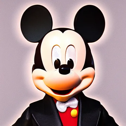 Image similar to ninety year old micky mouse, realistic, unreal engine, trending on art station,