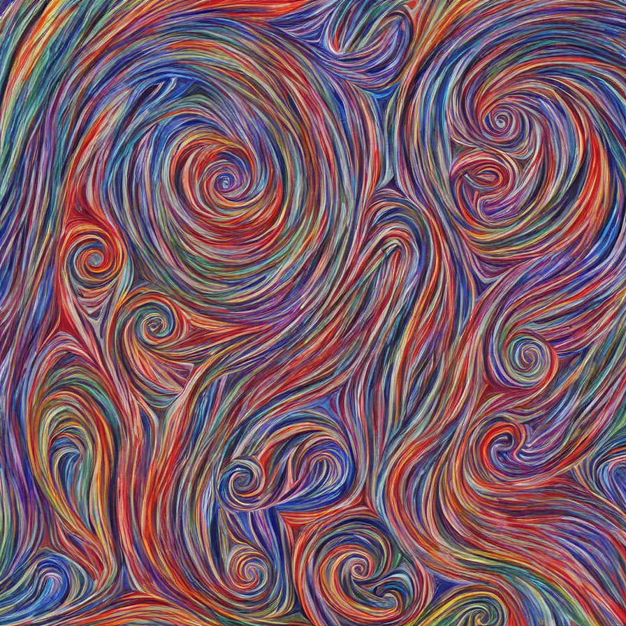 Image similar to recurrsion painted by alex grey