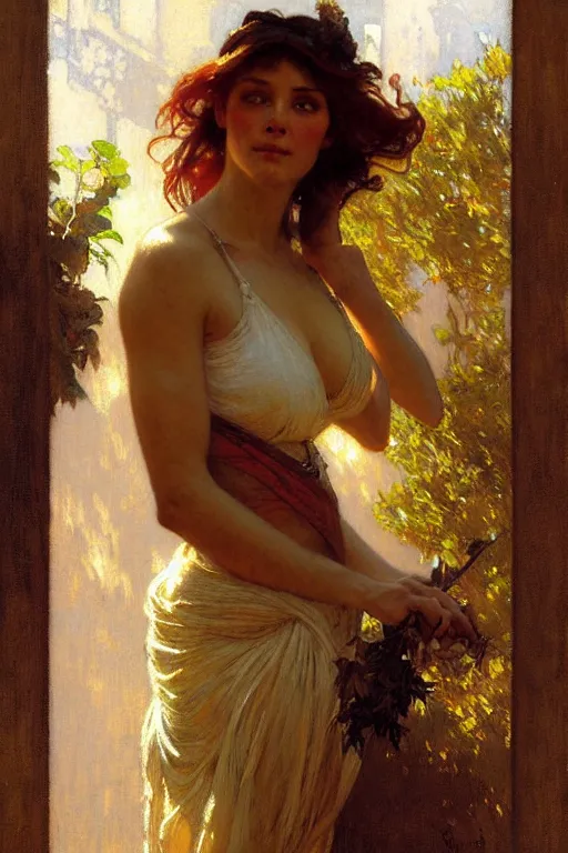 Image similar to attractive woman, florence, painting by gaston bussiere, craig mullins, greg rutkowski, alphonse mucha