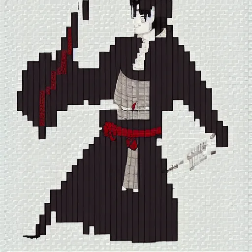 Prompt: Beautiful samurai pixel art by UltraIndigoNFT and Junji Ito , post-processing , perfectly shaded cel animation, kendo stance