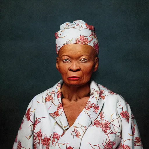Prompt: UHD candid photo of Albino Aunt Jemima, accurate face, UHD, photorealistic, correct face, photo by Annie Leibowitz