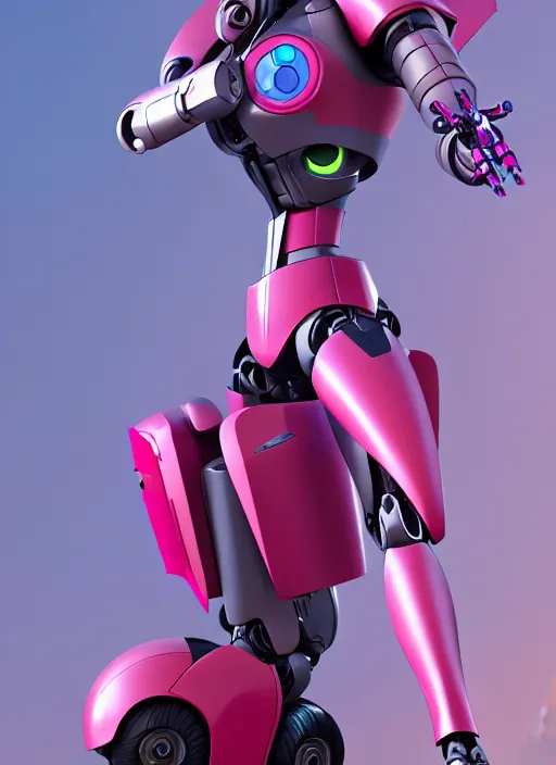 Prompt: The Transformer Arcee as Helen Parr, android heroine, robot girl, 3d model, octane render, many intricate details, artstation trending, conceptart.com, official media