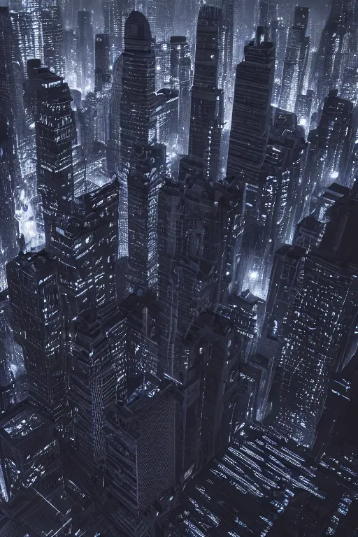 Image similar to night city without lights in fog, tall buildings, high details, cinematic, 8k resolution, beautiful detailed, insanely intricate details,