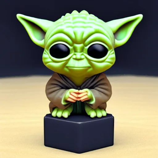 Image similar to isometric isometric isometric cute baby yoda funko pop