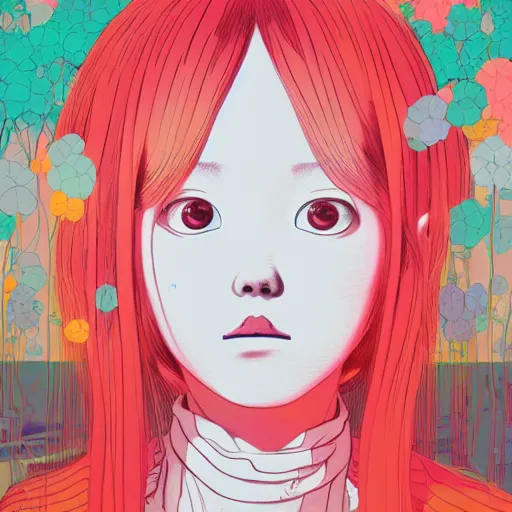 Image similar to a portrait of a girl by inio asano, beeple and james jean, chiho aoshima color scheme