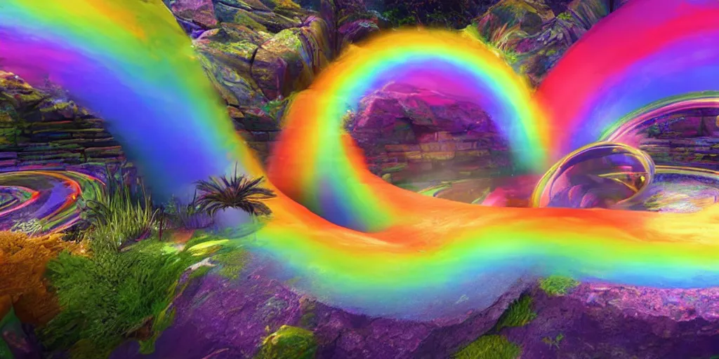 Image similar to a rainbow time vortex, unreal engine 5, intricate, highly detailed