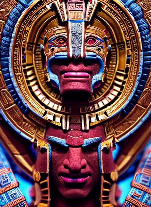 Prompt: photo of an aztec god in the style of stefan kostic, realistic, sharp focus, 8 k high definition, insanely detailed, intricate, elegant, art by stanley lau and artgerm