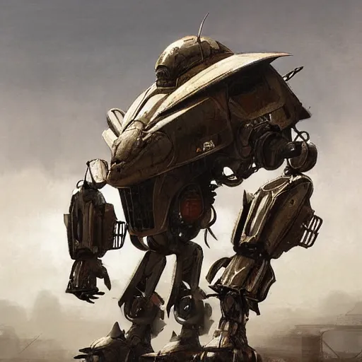 Prompt: giant armored ashigaru beetle mecha concept painting by jessica rossier, hr giger, john berkey