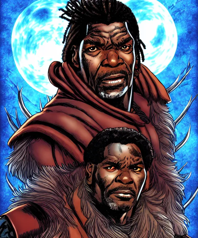 Image similar to a ( fantasy comic ) ( cover art ) portrait of ( the thing keith david ) in ( game of thrones ), digital illustration by ken taylor and sana takeda and kentaro miura, fine inking lines, vivid colors, dnd, photorealistic, hd, 4 k, trending on artstation