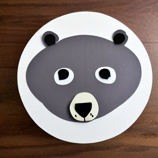 Image similar to cardboard grey and white application of a bear,