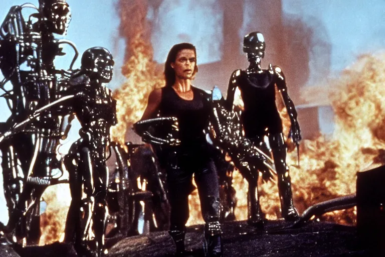 Image similar to still film from the movie terminator : equinox