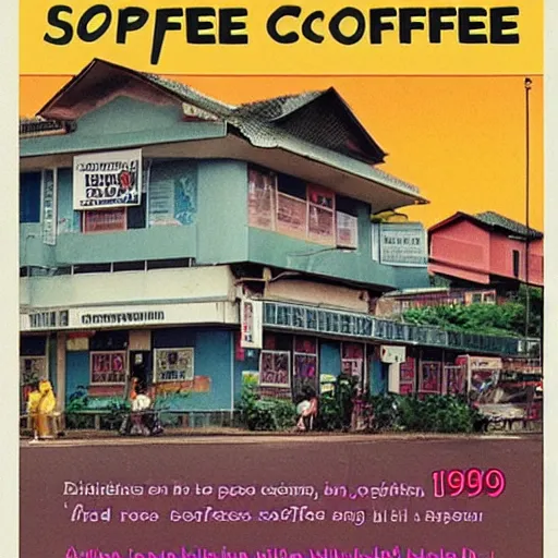 Image similar to 1 9 9 0 s singaporean public education poster for neighbourhood coffee shops