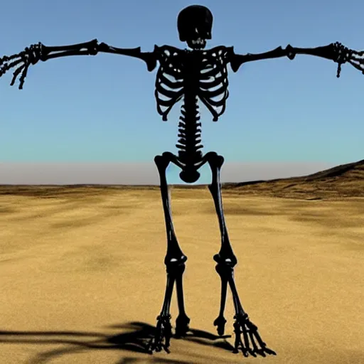 Prompt: The skeletal thing standing behind you