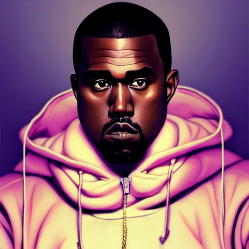 Prompt: beautiful anime kanye west portrait, anime, cyberpunk, ultra detailed, elegant, intricate, dynamic lighting, hyperrealist, digital art, digital painting, artstation, wlop, sharp focus, illustration, art by artgerm and greg rutkowski and alphonse mucha, 8 k