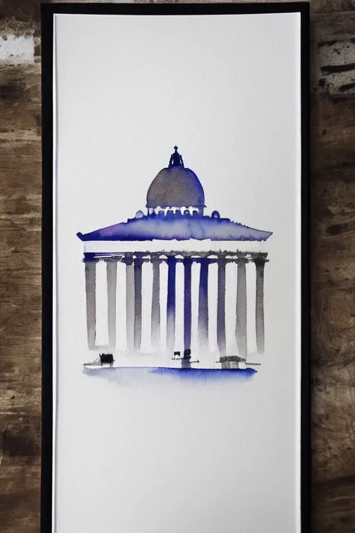 Prompt: minimalist watercolor splash ink art of rome