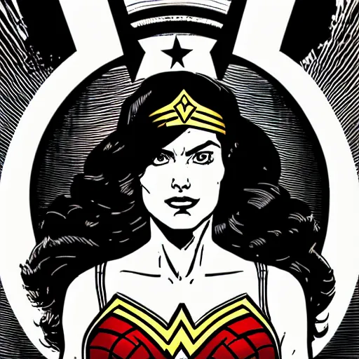 Prompt: portrait of wonder woman, by laurie greasley