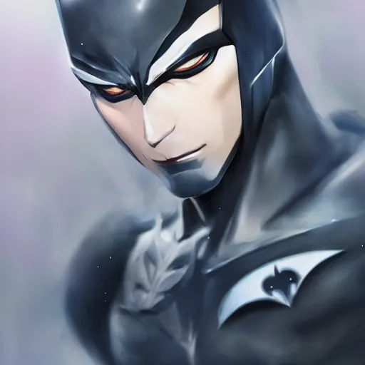 Image similar to anime portrait of batman as an anime antagonist by Stanley Artgerm Lau, WLOP, Rossdraws, James Jean, Andrei Riabovitchev, Marc Simonetti, and Sakimichan, trending on artstation