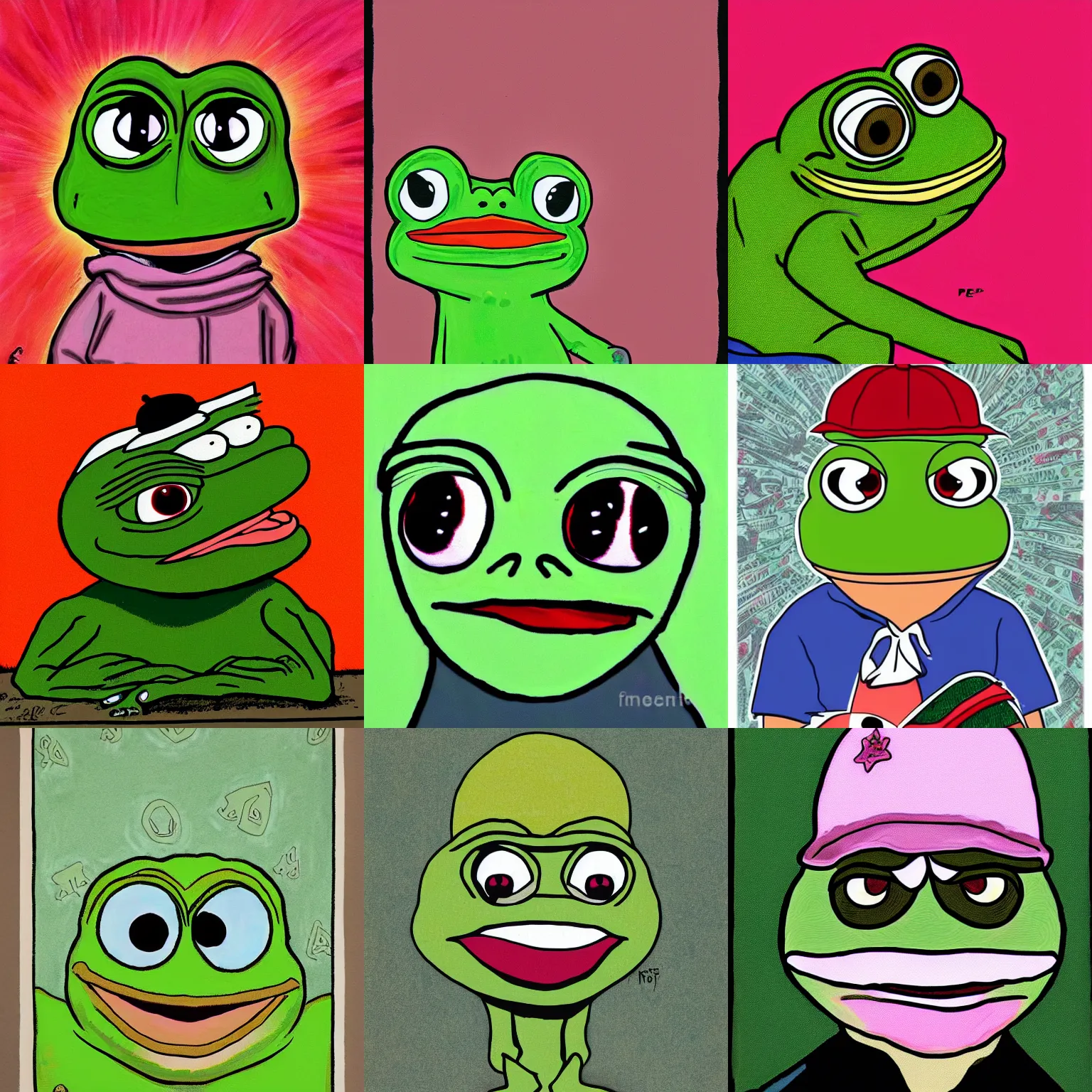 Image similar to pepe the frog by matt furie