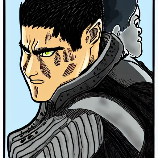 Prompt: guts from berserk in the style of chris chan, high detail