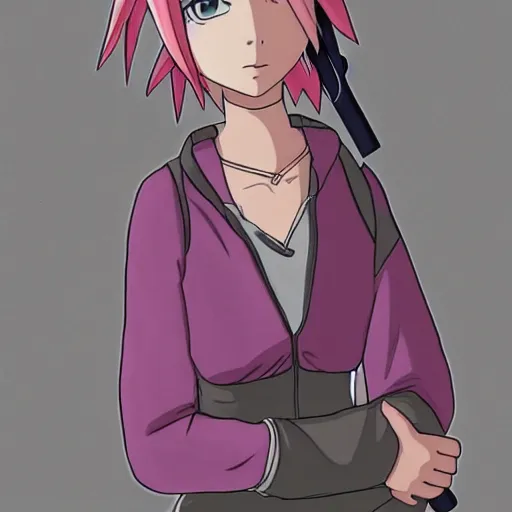 Image similar to Sakura haruno as drawn by Hayao Miyazaki