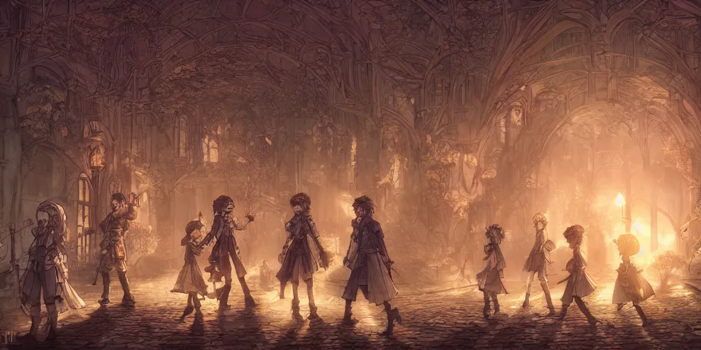 Image similar to it came as a joyous daybreak to end the long night of their captivity. ultrafine highly detailed colorful illustration, intricate linework, sharp focus, octopath traveler, final fantasy, unreal engine highly rendered, global illumination, radiant light, intricate environment