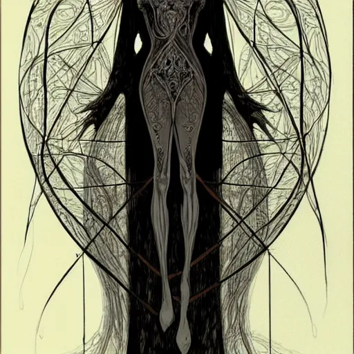 Image similar to centered elven ,intricate, veins, by Hugo pratt, ultradetailed, charachter design, concept art, trending on artstation,