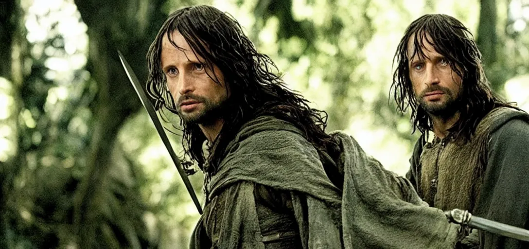 Image similar to still of felicity jones as aragorn in the lord of the rings ( 2 0 0 1 )