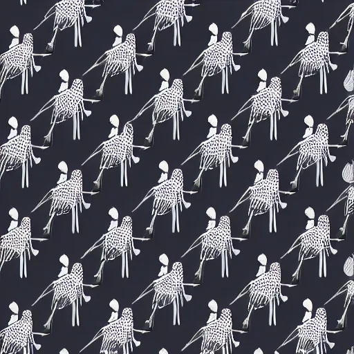 Prompt: fabric pattern of minimalistic cranes