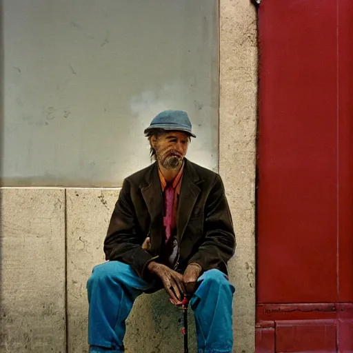 Image similar to closeup portrait of a man fishing in a smoky new york back street, by Annie Leibovitz and Steve McCurry, natural light, detailed face, CANON Eos C300, ƒ1.8, 35mm, 8K, medium-format print