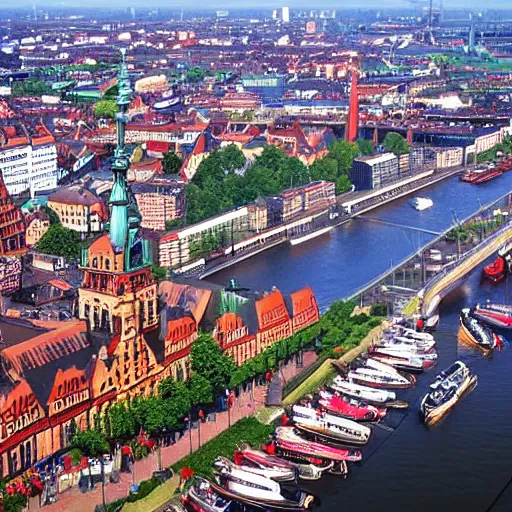 Prompt: the city of hamburg